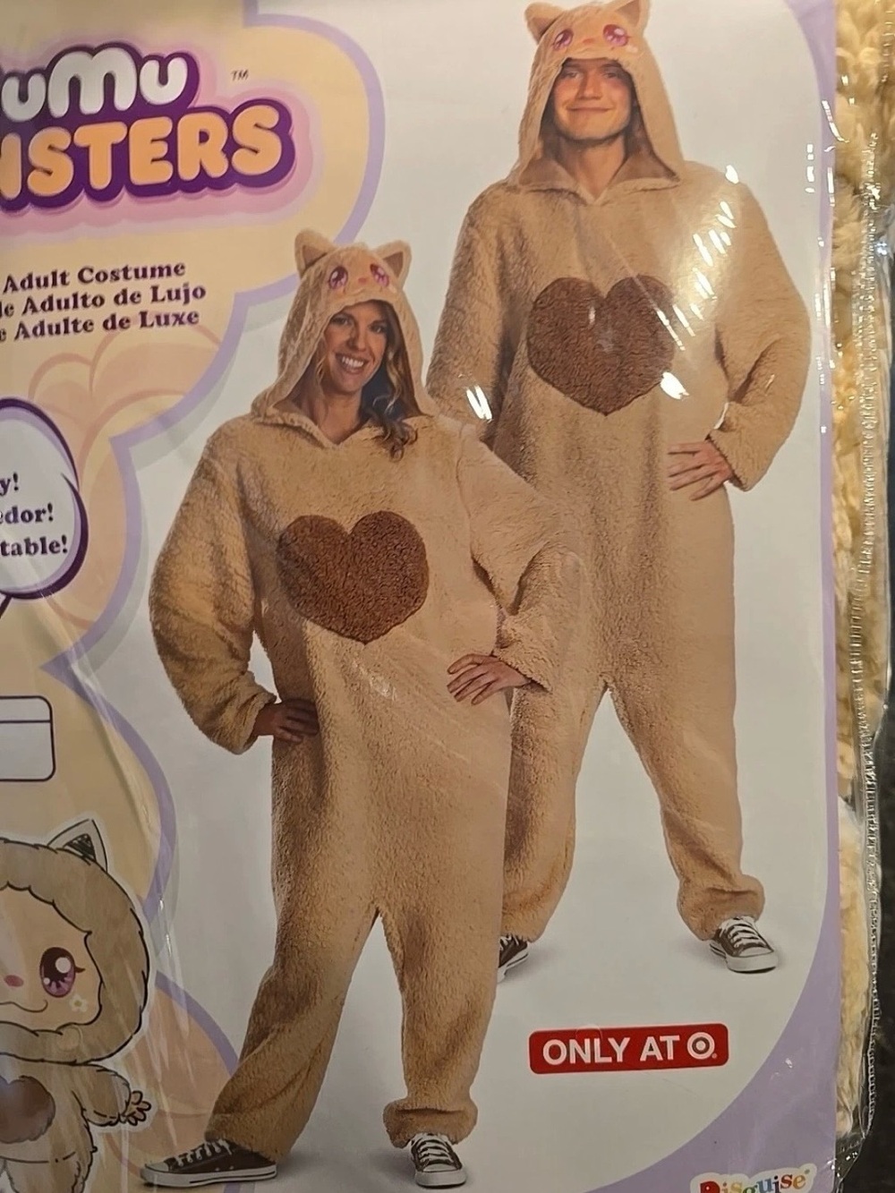 MUMU Monsters Adult Beige Heart Plush Costume with Hood